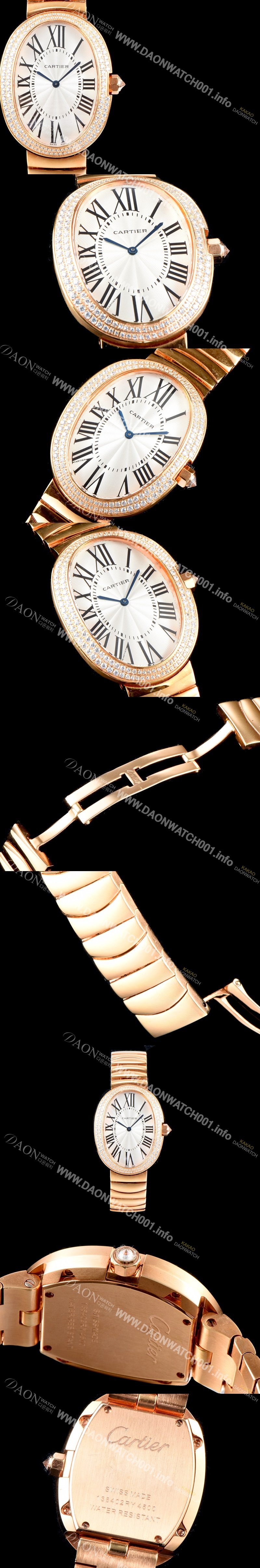 홍콩명품 [까르띠에] 여성용 베누아 워치 WB520002 라지 모델 18K 로즈골드 1:1 수공 맞물림형식 최상급 쥬얼셋팅 화이트 다이얼 스위스 쿼츠 무브먼트 CAR0053