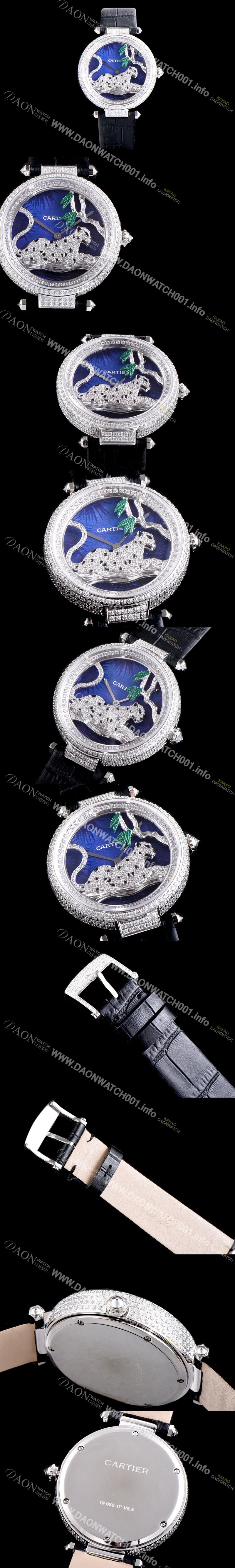 홍콩명품 [까르띠에] 남성용 팬더 오 끌레르 드 륀 드 까르띠에 HPI00712 하이 쥬얼 세팅 픽첼 다이얼 스위스 쿼츠 무브먼 CAR0014