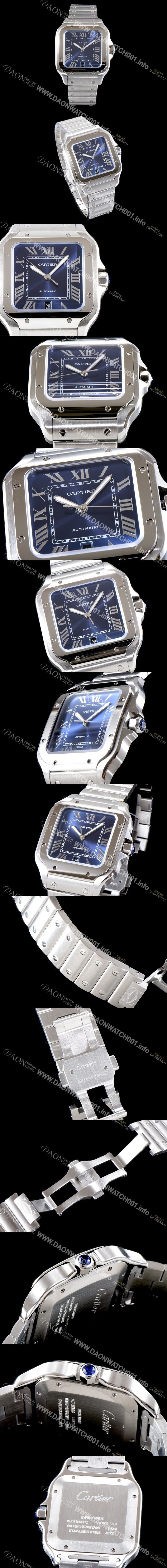 홍콩명품 [까르띠에] 남성용 산토스 드 까르띠에 워치!! WSSA0013 라지모델 세컨드 크림빛 신형 블루 다이얼 오토매틱 무브먼트 CAR4424