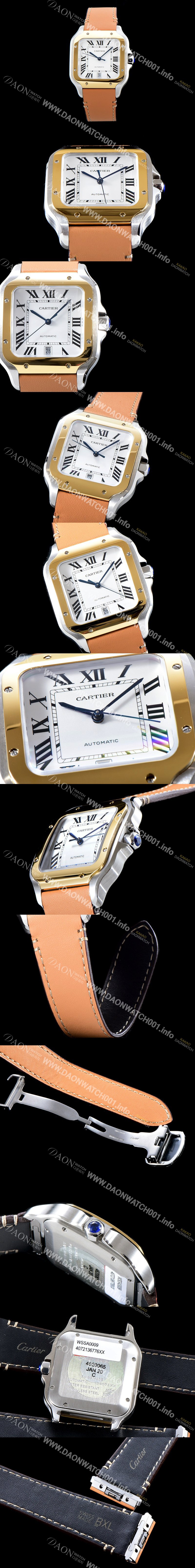 홍콩명품 [까르띠에] 남성용 BEST UP!! 산토스 드 까르띠에 워치 W2SA0006 라지모델!! 18K 옐로우골드 투톤콤비 화이트 다이얼 오토매틱 무브먼트 CAR4041