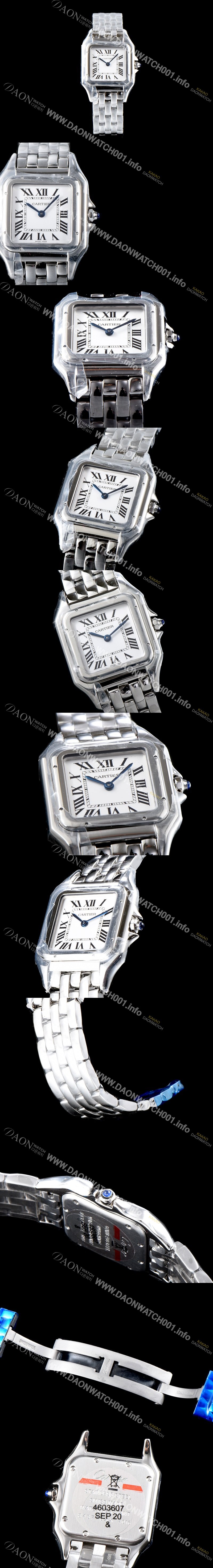 홍콩명품 [까르띠에] 여성용 NEW 쿼츠 타입 팬더 드 까르띠에 워치 WSPN0007 미듐 모델 18K 화이트 골드&스틸 케이스 화이트 다이얼 브레이슬릿 스위스 쿼츠 무브먼 CAR4041