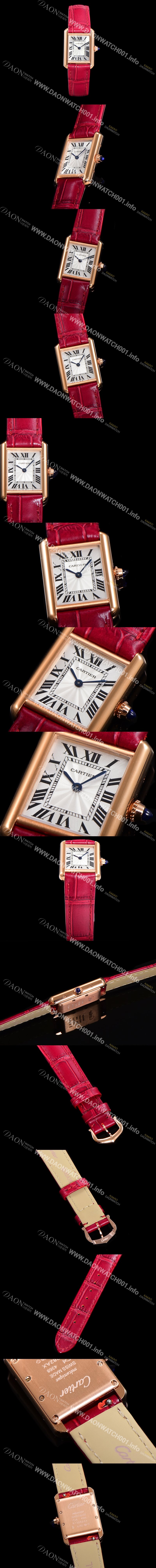 홍콩명품 [까르띠에] 여성용 탱크 WGTA0010 쥬얼 18K 로즈골드 화이트 실버 썬더스트 다이얼 쿼츠 무브먼트 car69352