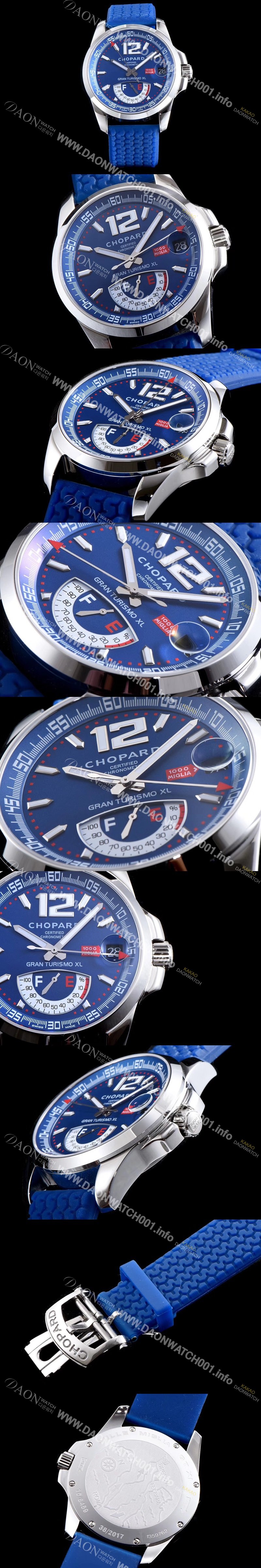 홍콩명품 [쇼파드] 남성용 클레식 레이싱 밀레 밀레밀리아 1000 모델 블루 다이얼 ETA 2824-2오토매틱 무브먼 CHO0401