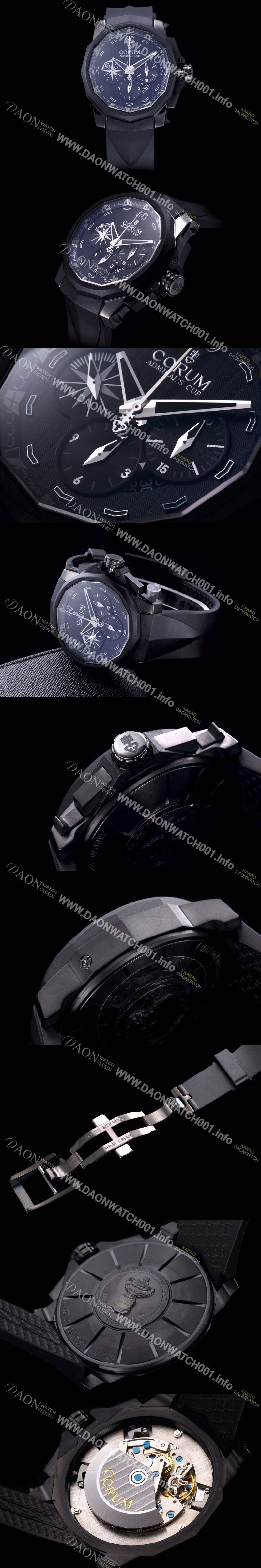 홍콩명품 [코럼] 남성용 어드미럴스컵 크로노그래프 48mm 블랙다이얼 COR021