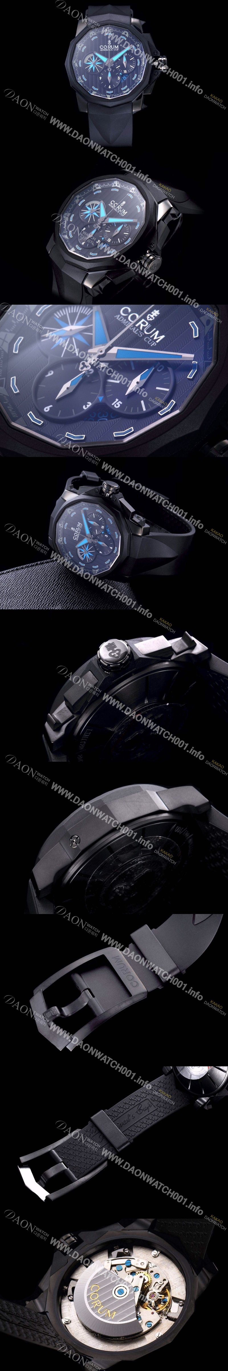 홍콩명품 [코럼] 남성용 어드미럴스컵 크로노그래프 블랙다이이얼 48m COR020