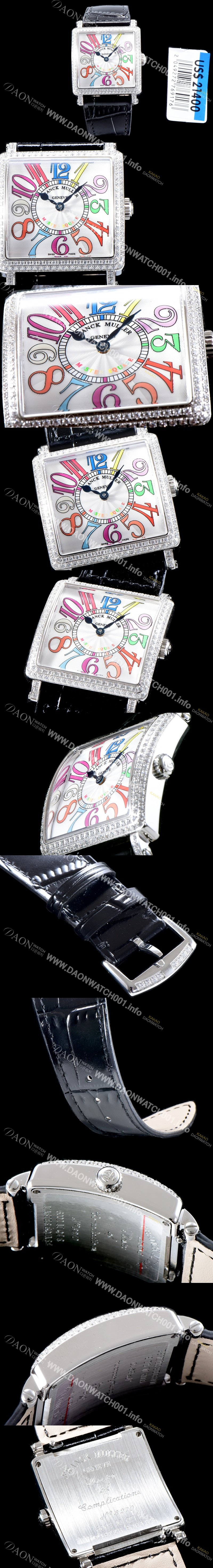 홍콩명품 [프랭크 뮬러] 남성용 마스터 스퀘어 6000 K SC DT COL DRM V D 레이디 워치 최상급 쥬얼 다이아몬드 베젤 크레이지 아워 다이얼 스위스 ETA 2824-A2 오토매틱 무브먼트 FRA0411