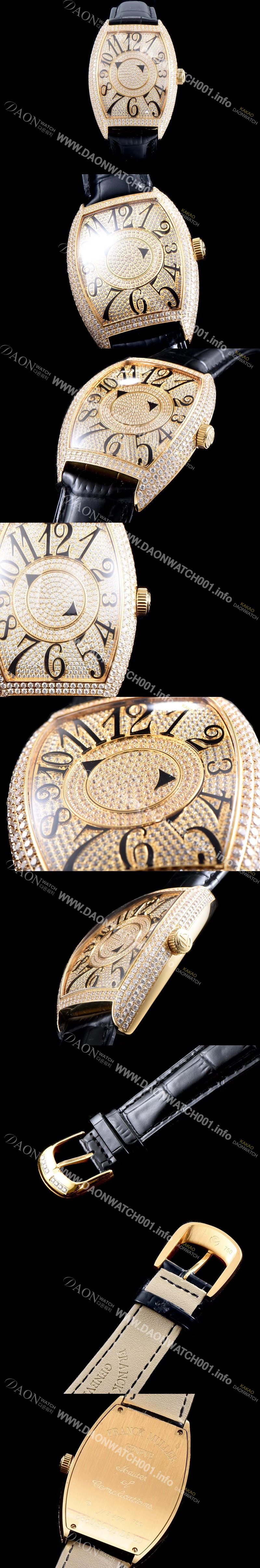 홍콩명품 [프랭크 뮬러] 남성용 화려함 극대화!!카사블란카 7850 DM D CD 더블 미스터리 최상급 퀄리티 쥬얼 옐로우골드 다이아몬드 풀 셋팅 스위스 ETA 2824-A2 오토매틱 무브먼트 FRA0430