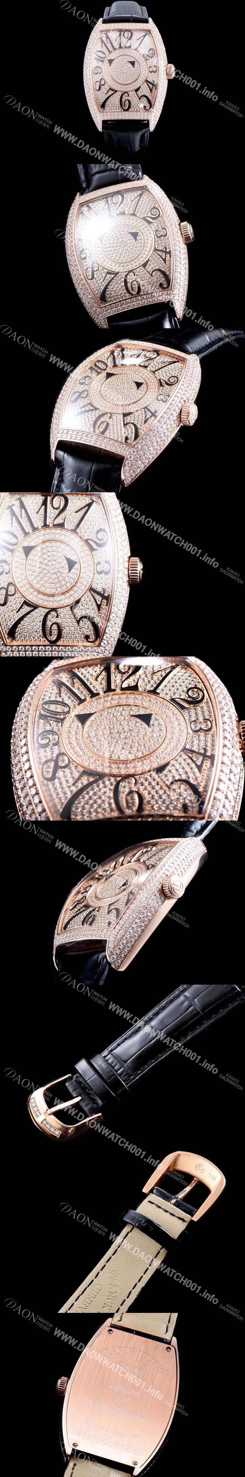 홍콩명품 [프랭크 뮬러] 남성용 화려함 극대화!!카사블란카 7850 DM D CD 더블 미스터리 최상급 퀄리티 쥬얼 로즈골드 다이아몬드 풀 셋팅 스위스 ETA 2824-A2 오토매틱 무브먼트 FRA0435