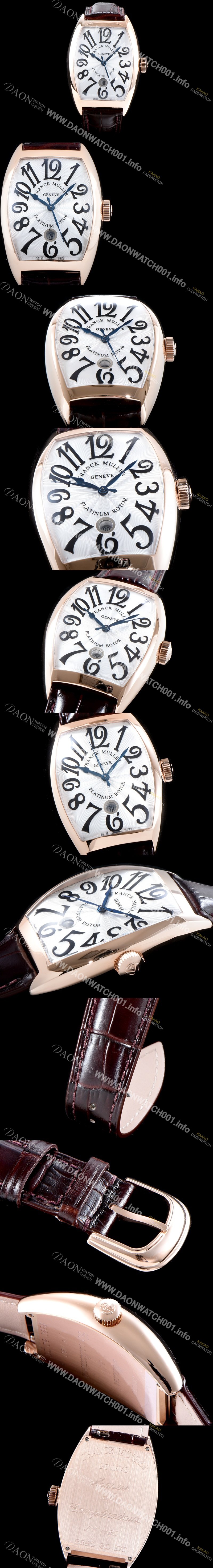 홍콩명품 [프랭크 뮬러] 남성용 최신버전 업그레이드형 카사블란카 5850 SC 플래티넘 로터!! 화이트&실버 물결무늬 다이얼 스위스 ETA 2824-A2오토매틱 FRA0401