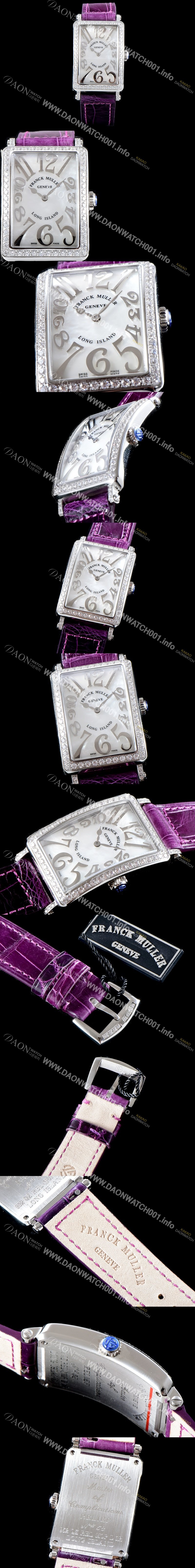 홍콩명품 [프랭크뮬러] 여성용 롱아일렌드 952 QZ REL 컬력션 최상급 퀄리티의 쥬얼셋팅 케이스 화이트 마더 오브 펄 다이얼 스위스 쿼츠 무브먼트 FRA0452