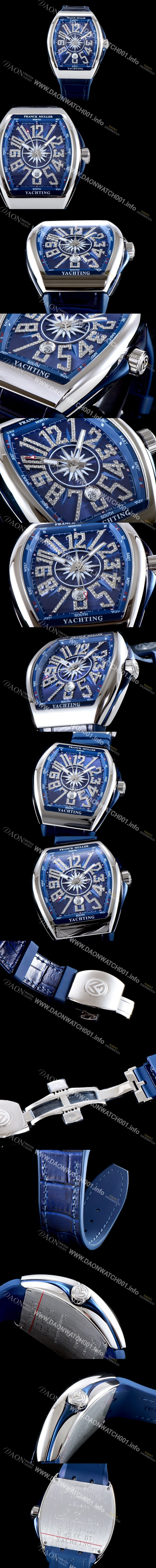 홍콩명품 [프랭크 뮬러] 남성용 마스터 컴플리케이션 V 45 SC DT YACHTING 5N 뱅가드 요팅!! 다이아몬드 셋팅 인덱스 블루 다이얼 스위스 ETA 2824-A2오토매틱 FRA0455