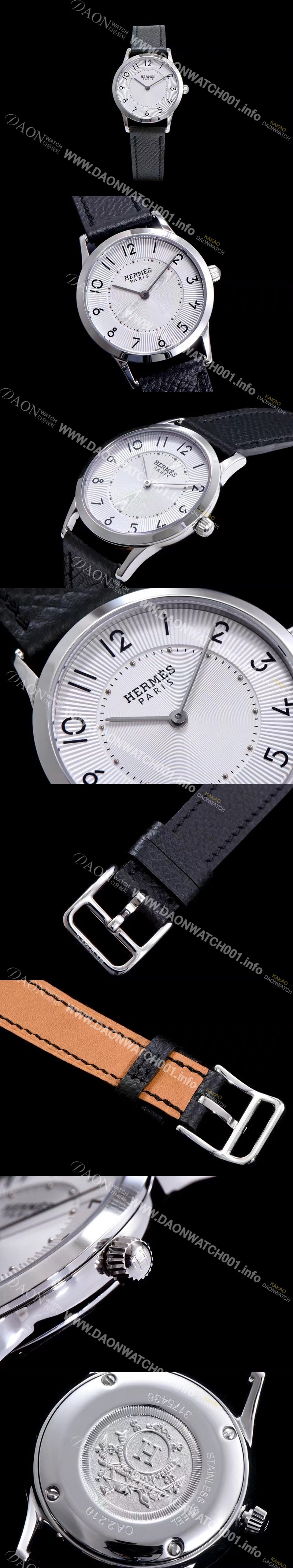 홍콩명품 [에르메스] 남성용 슬림 데르메스 W041733WW00 화이트 다이얼 춰츠 무브먼트 HEM4201