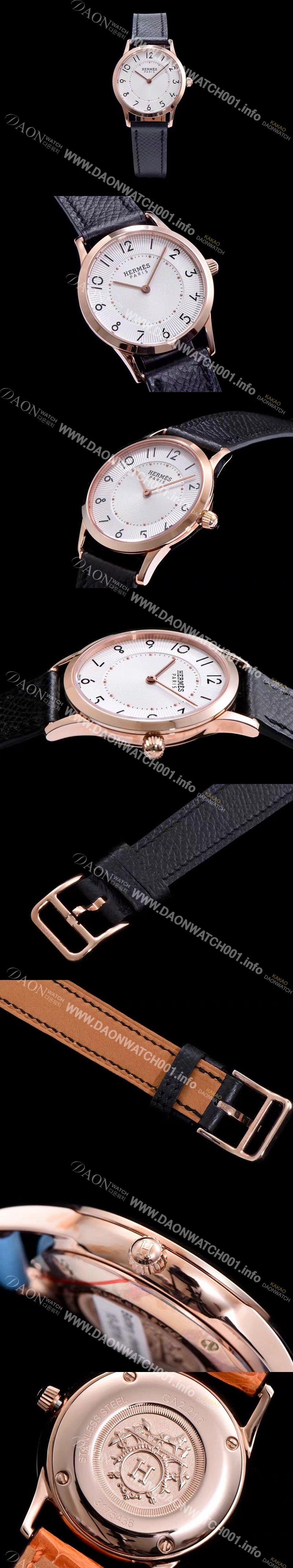 홍콩명품 [에르메스] 남성용 슬림 데르메스 W041767WW00 화이트 다이얼 춰츠 무브먼트 HEM4205