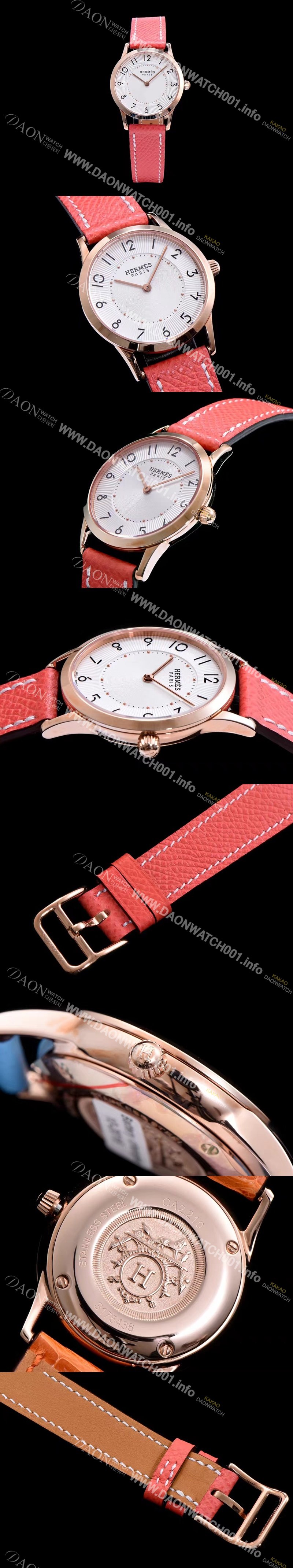 홍콩명품 [에르메스] 남성용 슬림 데르메스 W041767WW00 화이트 다이얼 춰츠 무브먼트 HEM4240