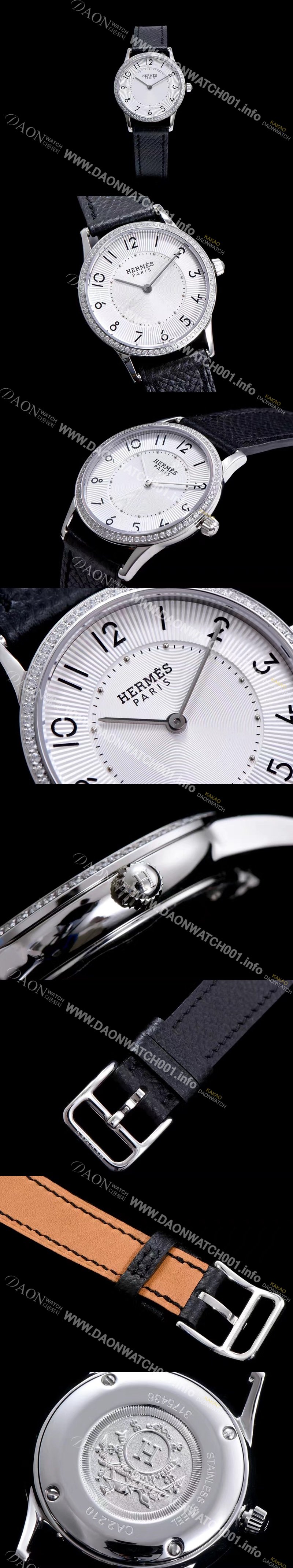 홍콩명품 [에르메스] 남성용 슬림 데르메스 W041703WW00 화이트 다이얼 춰츠 무브먼트 HEM4244