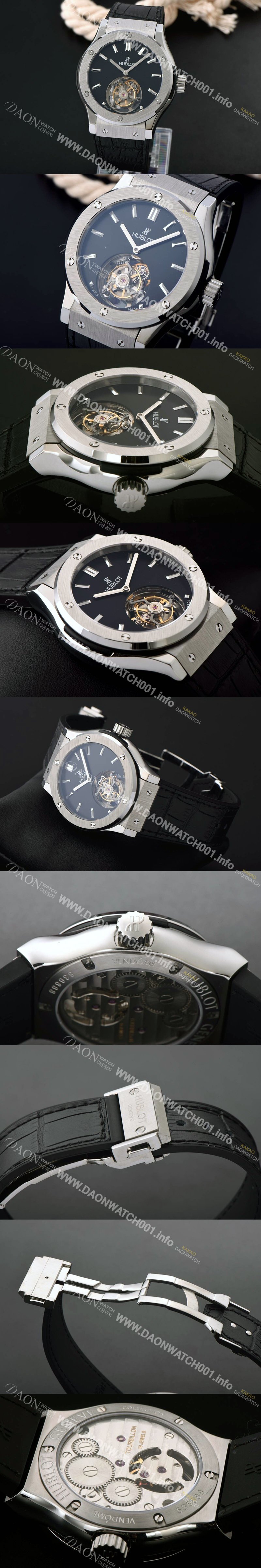 홍콩명품 [휴블렛] 남성용 솔로 뱅 투어빌론 블랙 다이얼/세라믹 베젤 hub1057