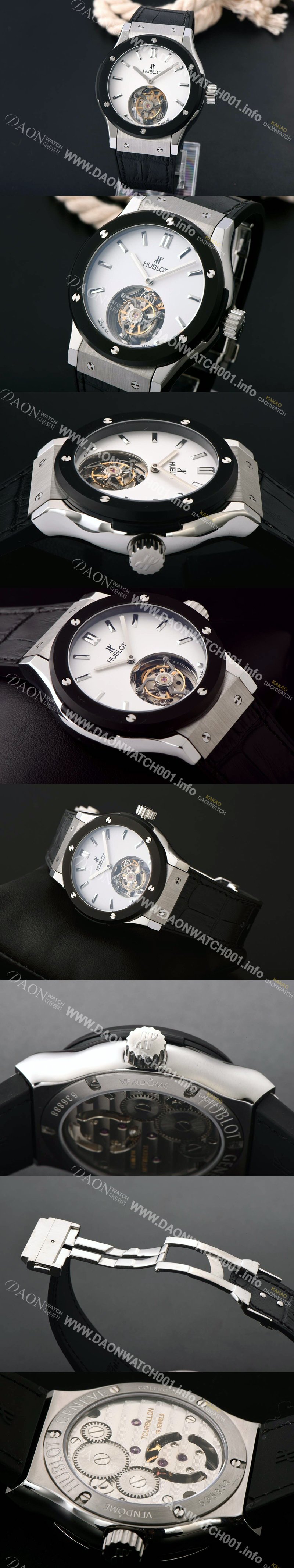 홍콩명품 [휴블렛] 남성용 솔로 뱅 투어빌론 화이트 다이얼/세라믹 베젤 화이트다이얼 HUB1052