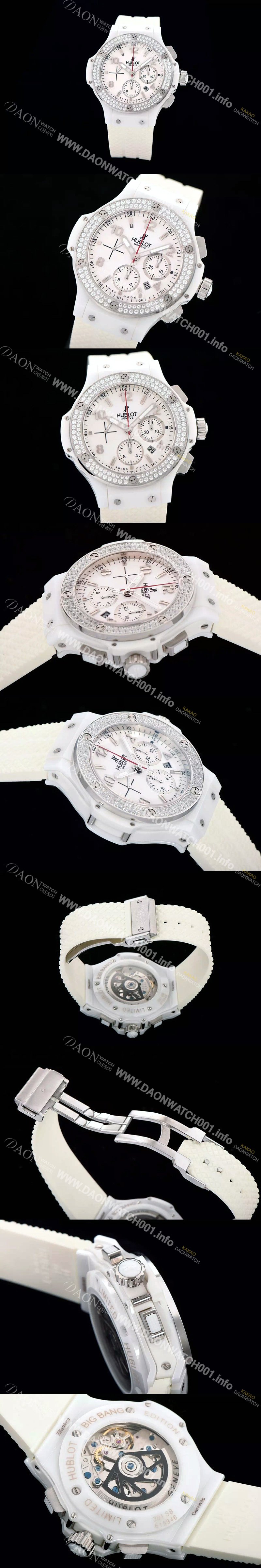 홍콩명품 [휴블렛] 남성용 빅뱅 에볼루션 다이아몬드 버젼 화이트다이얼 HUB4200