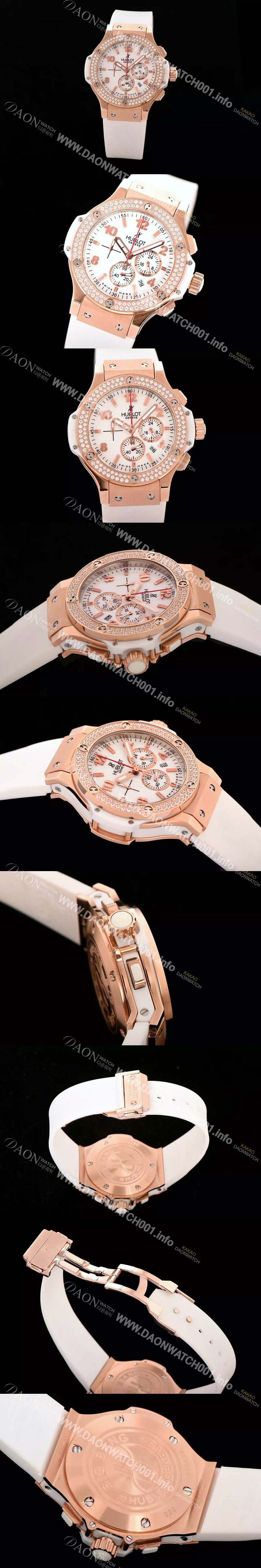 홍콩명품 [휴블렛] 여성용 빅뱅 에볼루션 쿼츠 다이아몬드 버젼 화이트다이얼 HUB4202