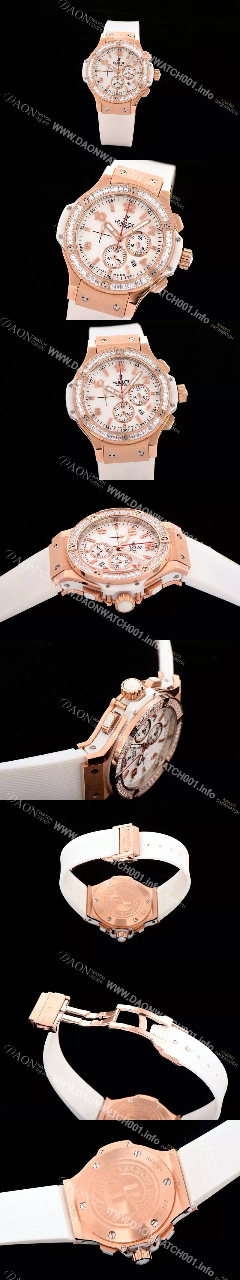 홍콩명품 [휴블렛] 여성용 빅뱅 에볼루션 쿼츠 다이아몬드 버젼 화이트다이얼 HUB4200