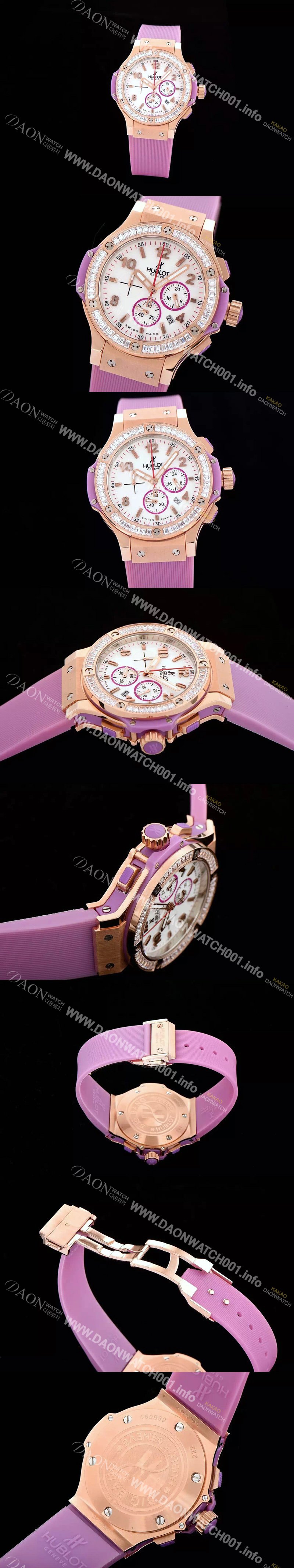 홍콩명품 [휴블렛] 여성용 빅뱅 에볼루션 쿼츠 다이아몬드 버젼 화이트다이얼 HUB4205