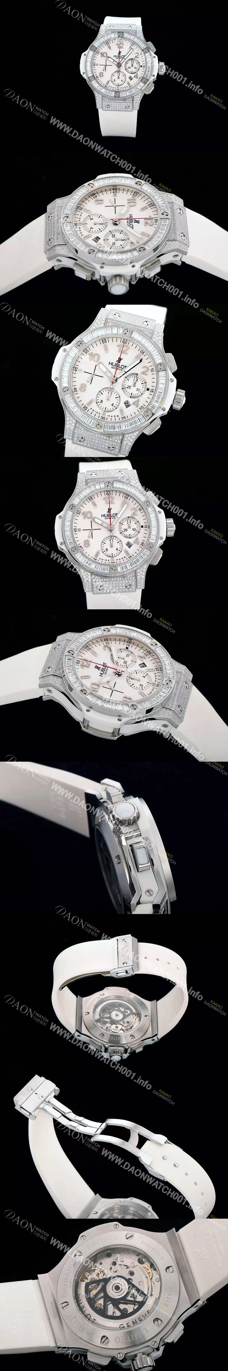 홍콩명품 [휴블렛] 남성용 빅뱅 화이트실버 다이아몬드 퍼펙트버젼 화이트다이얼 HUB0400