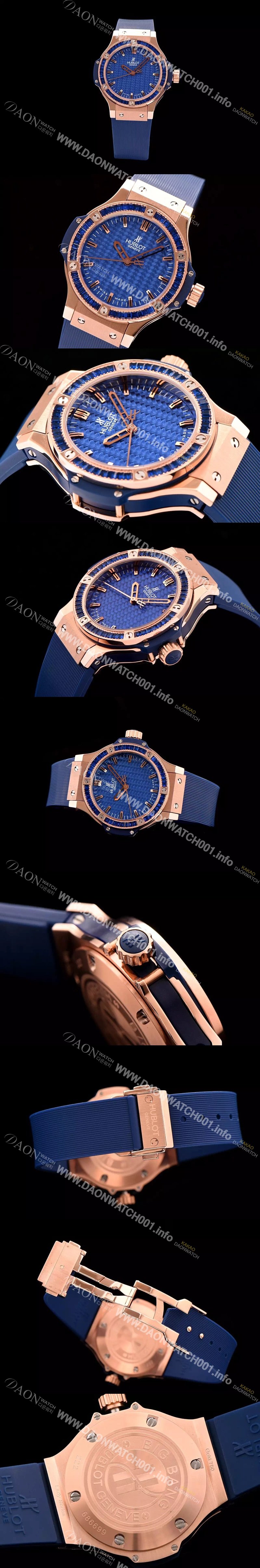 홍콩명품 [휴블렛] 남여공용 빅뱅 에볼루션 쿼츠 다이아몬드 버젼 블루다이얼 HUB0411