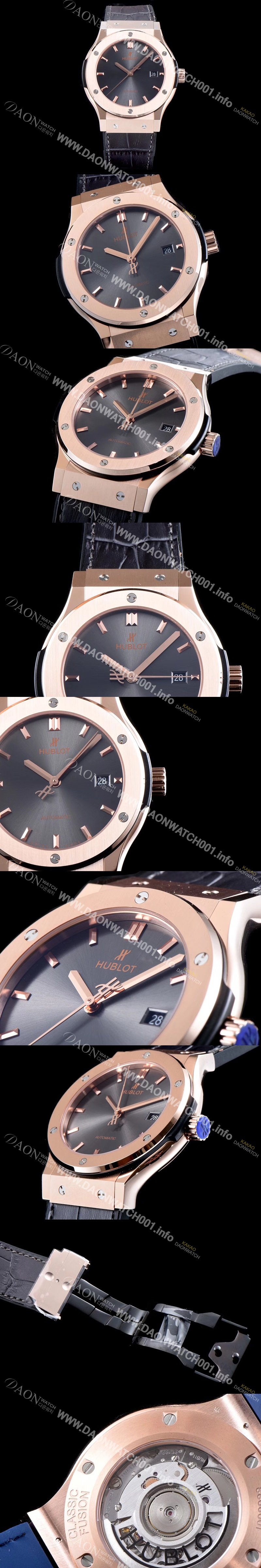 홍콩명품 [휴블렛] 남성용 클레식 퓨전 511.OX.7180.LR 데일리워치 심플하고 클래식한 타입!! 그레이 썬더스트 다이얼 블랙 레더스트랩 오토매틱 무브먼트 HUB0241