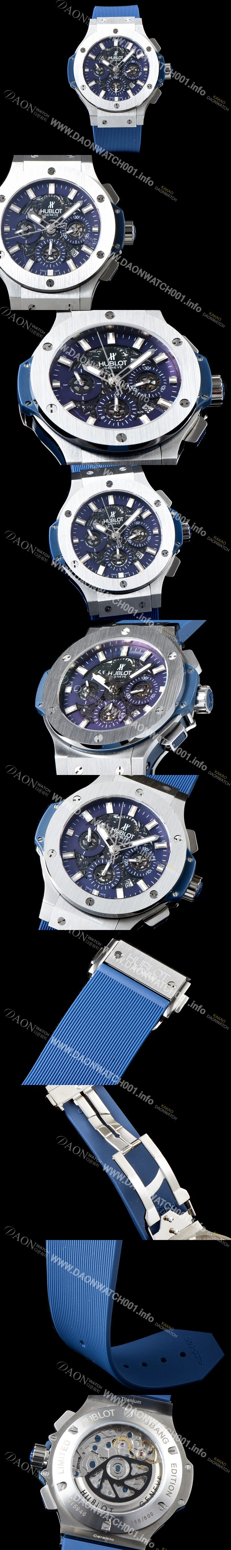 홍콩명품 [휴블렛] 남성용 New pgrade!!빅뱅 311.SX.1170.GR 크로노그래프 44MM 블루&스켈레톤 다이얼 수정형 ETA 7750 오토매틱 무브먼트 HUB0230