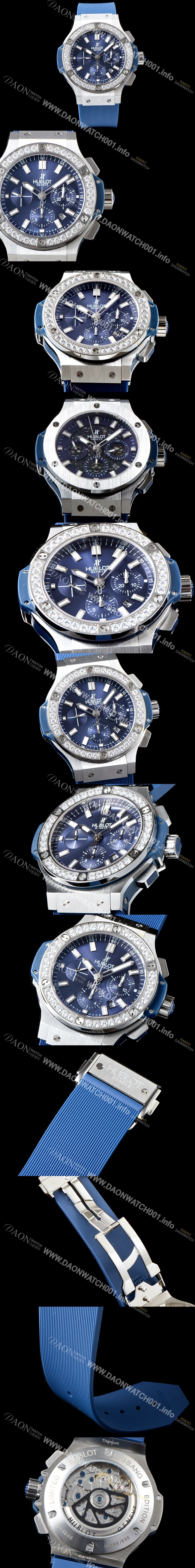 홍콩명품 [휴블렛] 남성용 New pgrade!!빅뱅 301.SX.1170.SX.2704 1:1 수공 맞물림 형식의 쥬얼라인 크로노그래프 44MM 블루 다이얼 수정형 ETA 7750 오토매틱 무브먼트 HUB0233