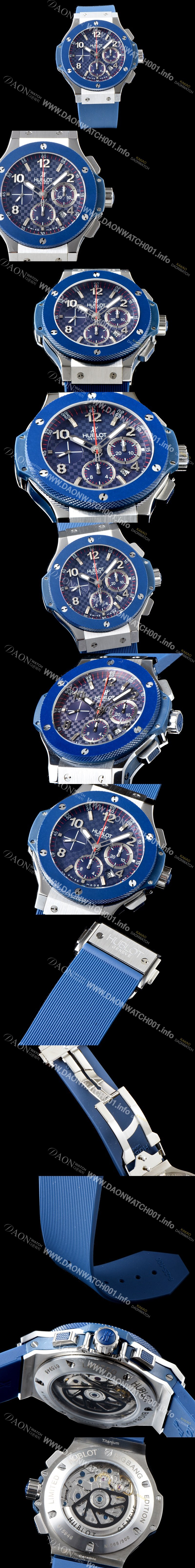 홍콩명품 [휴블렛] 남성용 New pgrade!!빅뱅 342.SB.131.RX 블루 세라믹 베젤 크로노그래프 44MM 블루 카본 피버 다이얼 수정형 ETA 7750 오토매틱 무브먼트 HUB0230