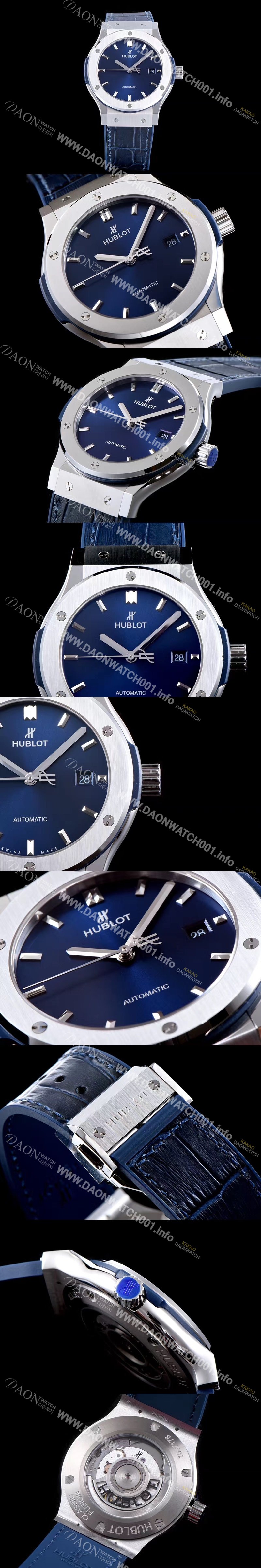 홍콩명품 [휴블렛] 남성용 NEW 클레식 퓨전 511.NX.7170.LR 논그로노형 33MM 블루 다이얼 오토매틱 무브먼트 HUB0203