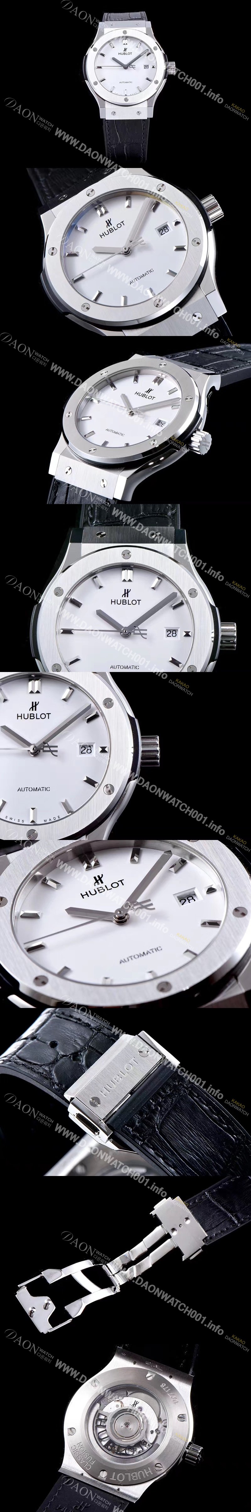 홍콩명품 [휴블렛] 남성용 NEW 클레식 퓨전 511.NX.2611.LR 논그로노형 33MM 화이트 다이얼 오토매틱 무브먼트 HUB0200