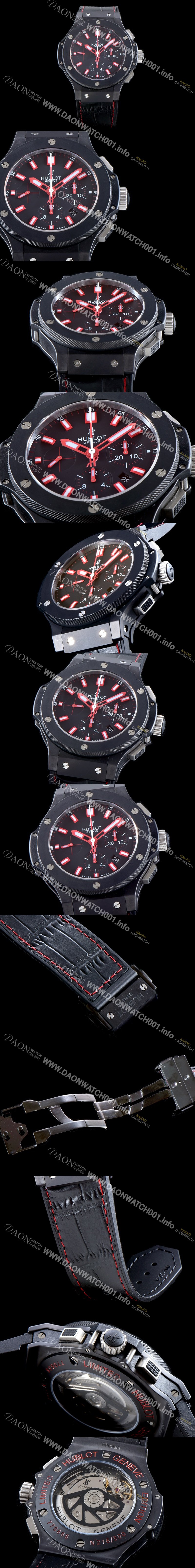 홍콩명품 [휴블렛] 남성용 빅뱅 301.CI.1123.GR 빅뱅 44mm 에디션 올블랙 레드 다이얼 오토매틱 무브먼트 HUB2142