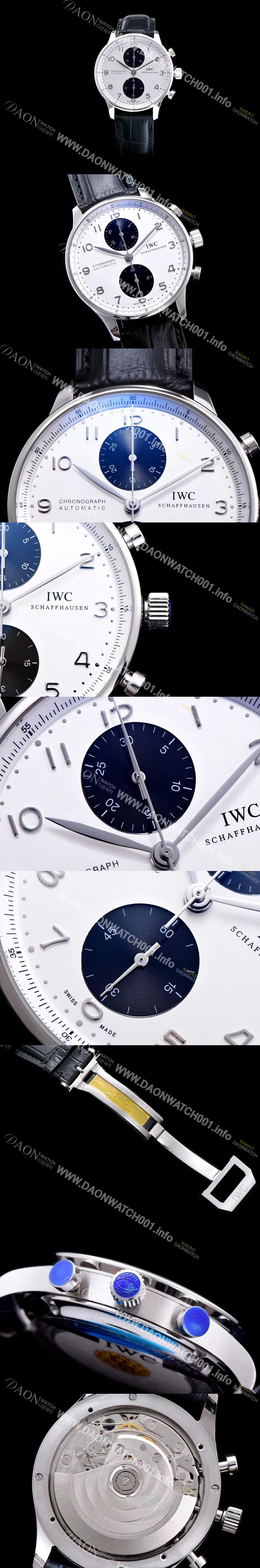 홍콩명품 [아이더블유씨] 남성용 포르투기즈 오토메틱 크로노그래프 화이트 다이얼 IWC4200