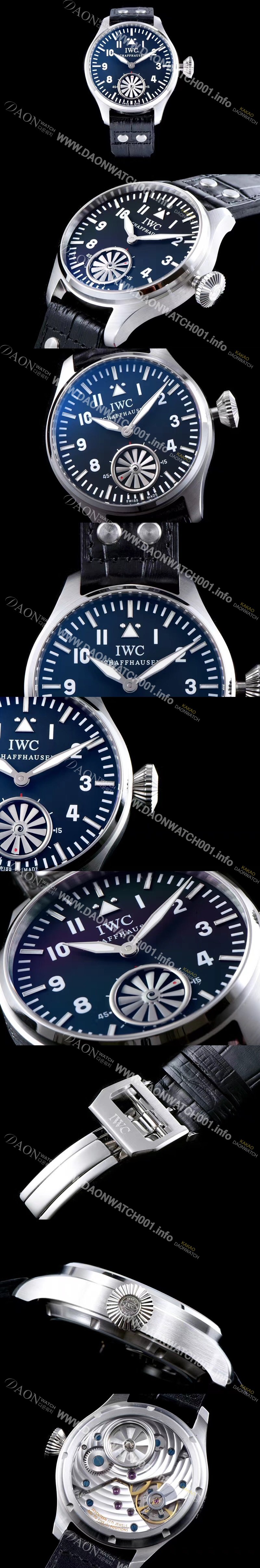 홍콩명품 [아이더블유씨] 남성용 빅파일럿 마커스 블러 터빈 수동 무브먼트 블랙다이얼 IWC0420