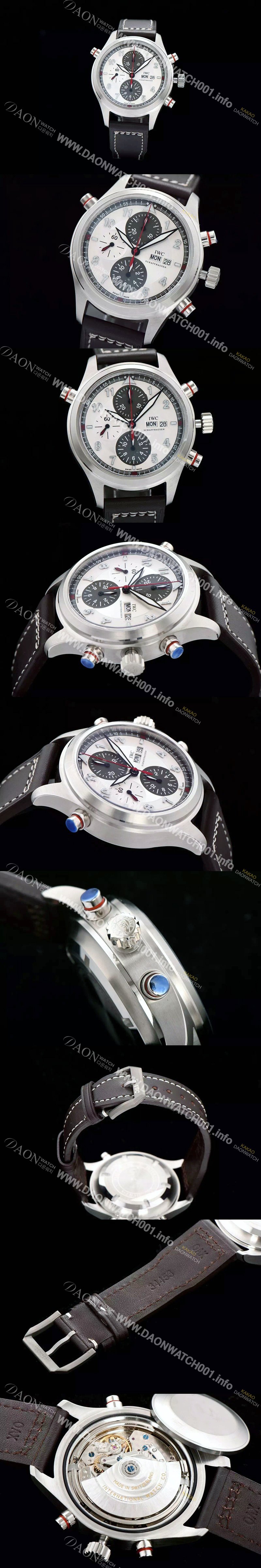 홍콩명품 [아이더블유씨] 남성용 파일럿 더블크로노 리미티드 에디션 화이트다이얼 IWC0420