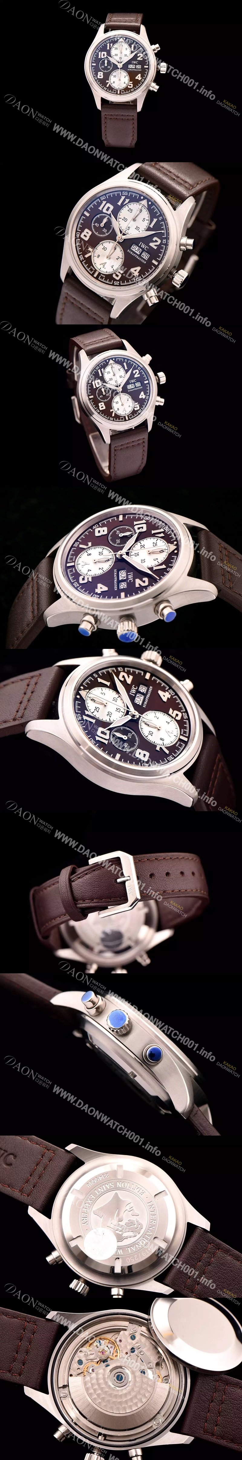 홍콩명품 [아이더블유씨] 남성용 파일럿 크로노 생땍쥐베리 브라운다이얼 IWC0404