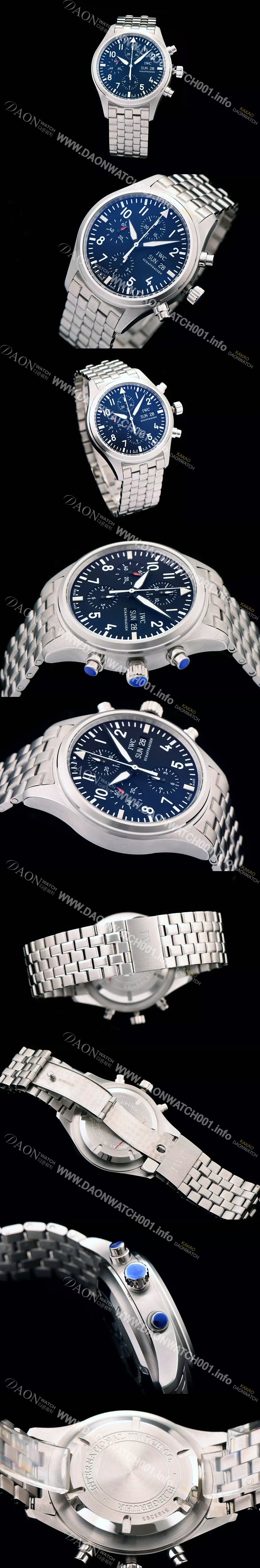 홍콩명품 [아이더블유씨] 남성용 파일럿 크로노 오토메틱 스테인레스 스틸 블랙다이얼 IWC0401