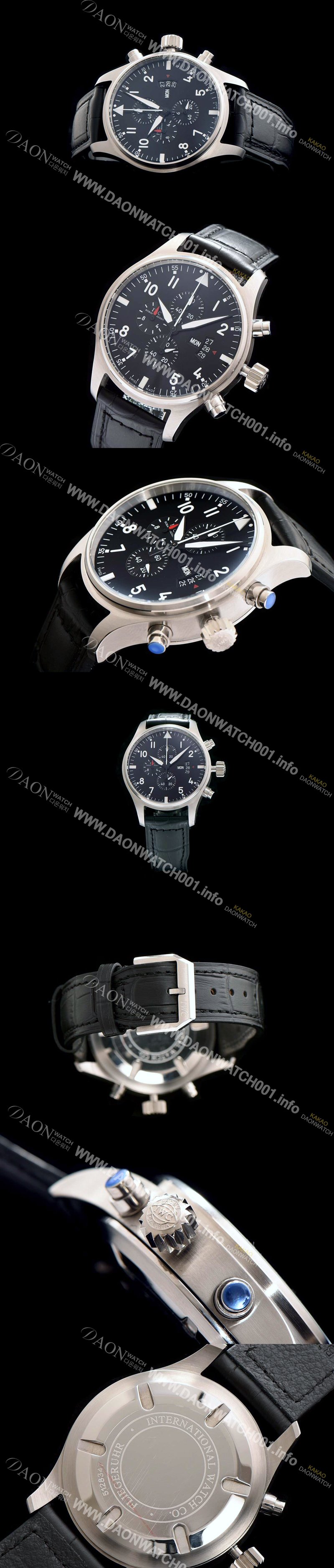 홍콩명품 [아이더블유씨] 남성용 스위스 쿼츠 파일럿 블랙 다이얼 IWC0400