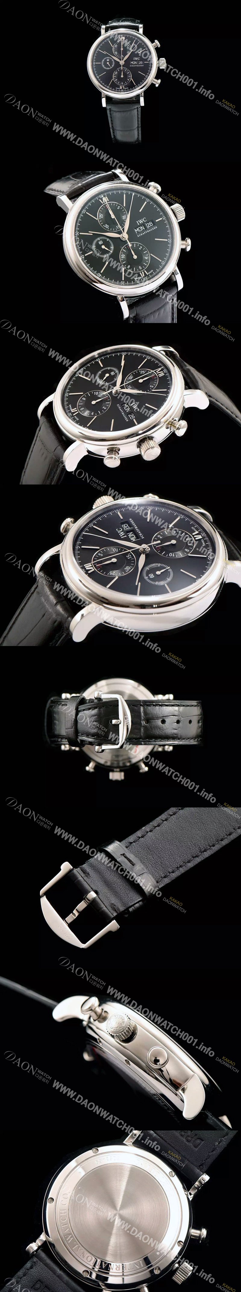 홍콩명품 [아이더블유씨] 남성용 포르토피노 7750 오토매틱 무브먼트 블랙 다이얼 IWC0201