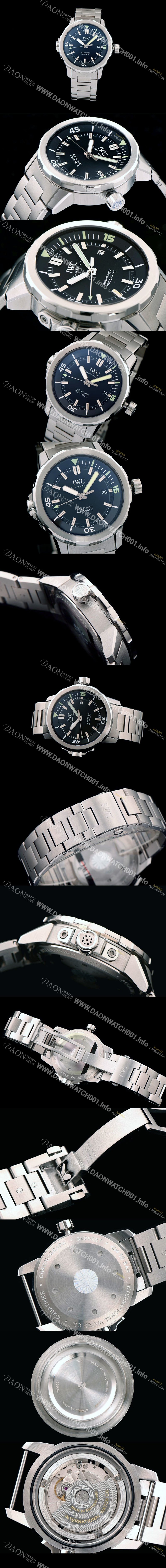 홍콩명품 [아이더블유씨] 남성용 아쿠아타이머 IWC329002 오토매틱 블랙 다이얼 V6사 1:1 베스트 에디션 스틸 브레이슬릿 Miyota 9015 IWC0220