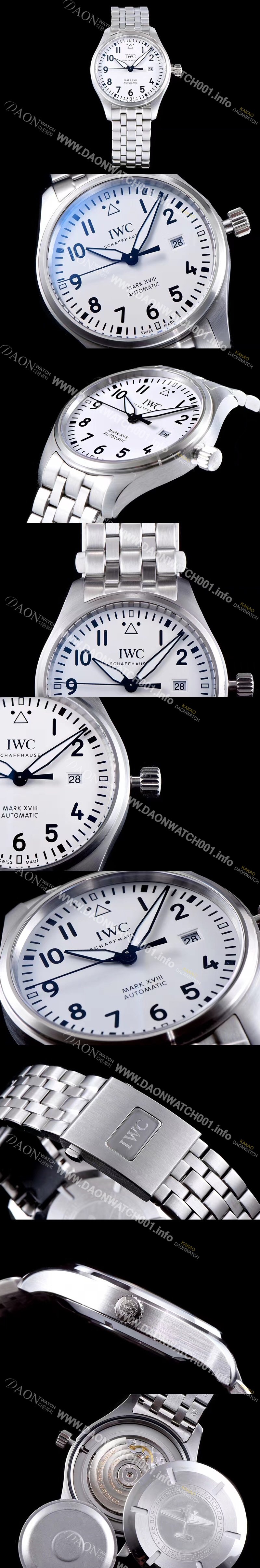 홍콩명품 [아이더블유씨] 남성용 파일럿 마크18 IW327002 스틸 40mm 화이트 다이얼 스틸 브레이슬릿 iwc4072