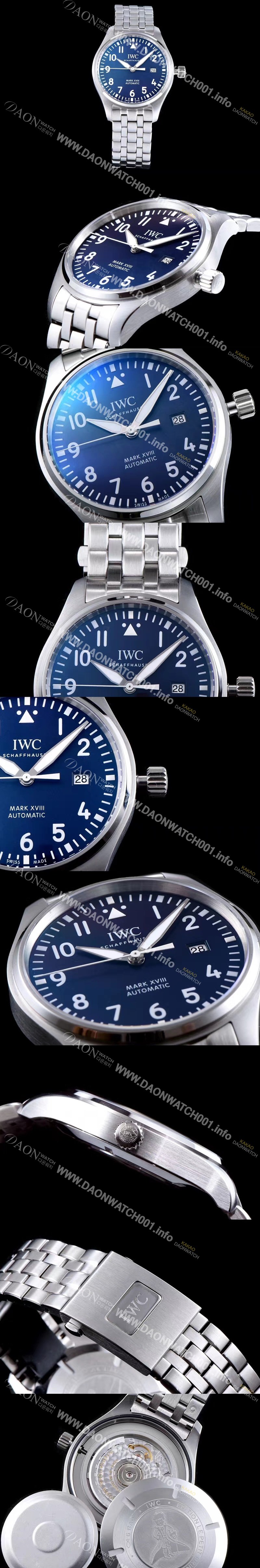 홍콩명품 [아이더블유씨] 남성용 빅 파일럿 마크18 IW327014 르쁘띠 프랭 어린왕자 에디션 40mm 블루 다이얼 스틸 브레이슬릿 iwc4073
