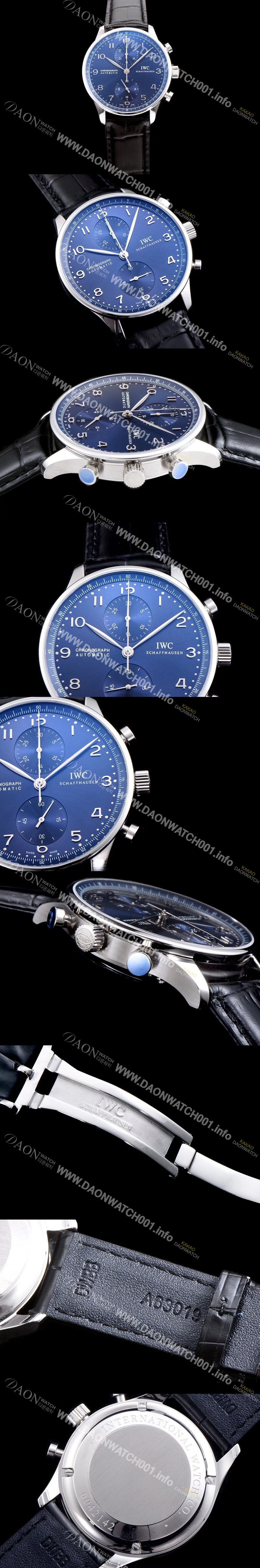 홍콩명품 [아이더블유씨] 남성용 포루투기즈 IW371491 크로노그래프 블루 다이얼 오토매틱 무브먼트 IWC0200