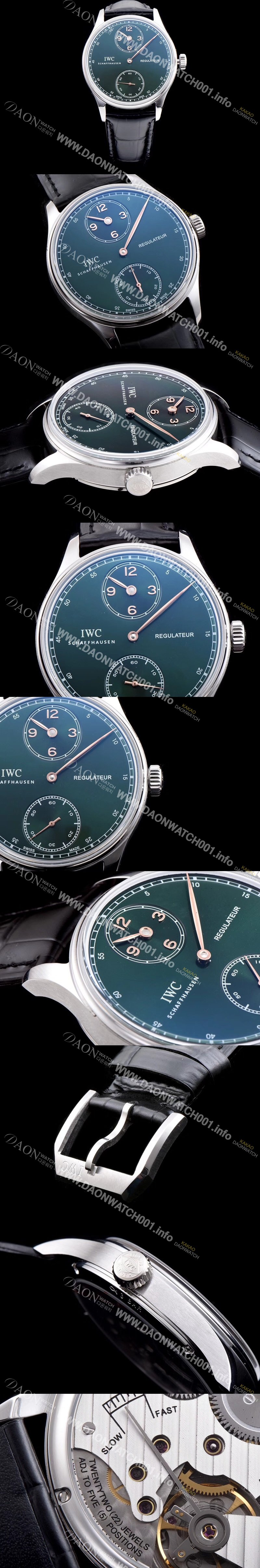 홍콩명품 [아이더블유씨] 남성용 포르투기즈IW544404모델 그린 다이얼 IWC0104