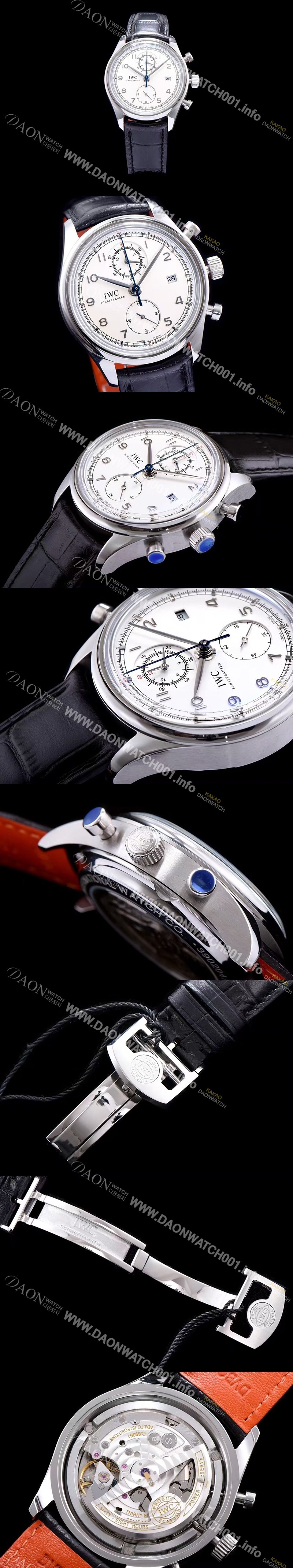 홍콩명품 [아이더블유씨] 남성용 포루투기즈 칼리버 IW390403 클래식 모델 크로노그래프 화이트 다이얼 오토매틱 무브먼트 IWC0101