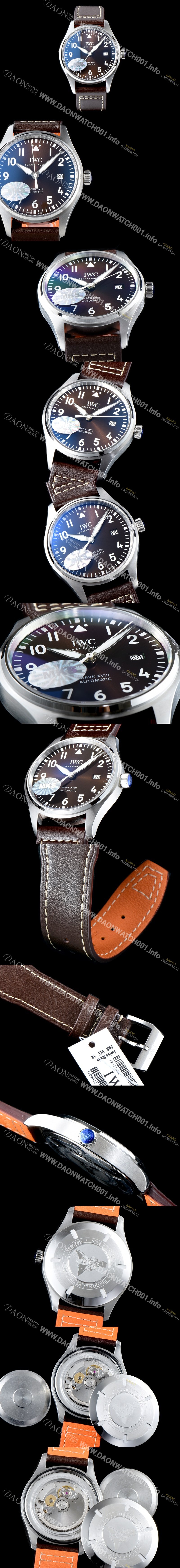 홍콩명품 [아이더블유씨] 남성용 파일럿 워치 마크 XVIII IW327003 컬렉션 40mm 브라운 다이얼 오토매틱 무브먼트 iwc4075