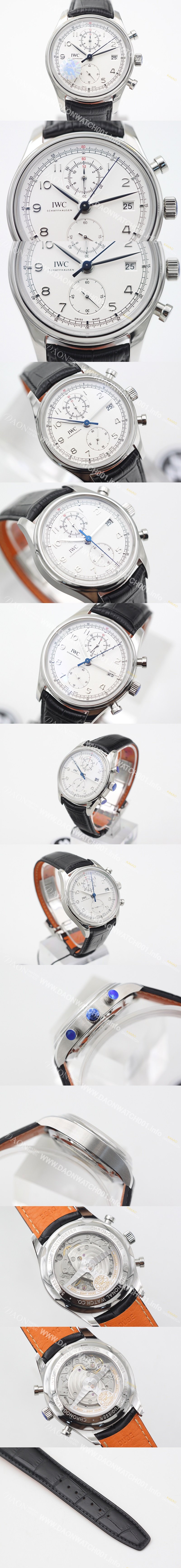 홍콩명품 [아이더블유씨] 남성용 포르투기즈 IW390303 크로노그래프 클래식 에디션!! 스몰 해킹 세컨즈 화이트 다이얼 오토매틱 무브먼트 IWC0101