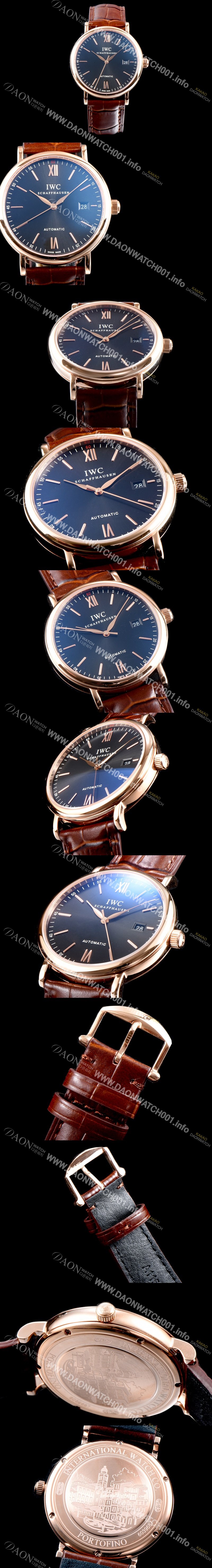 홍콩명품 [아이더블유씨] 남성용 포르토피노 IW356511 오토매틱 센트럴 해킹 세컨즈 18K 로즈골드 슬레이트 컬러 다이얼 오토매틱 무브먼트 IWC0101